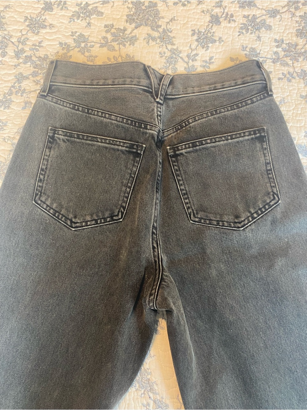 Veronica Beard Taylor High Rise Wide Leg Jeans Stone Washed Onyx Cuffed 27 - Picture 11 of 11